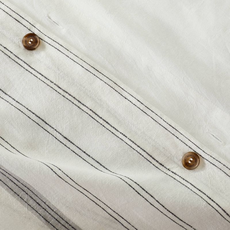 Alternating Pinstripe Duvet & Sham Set Gray/Cream - Hearth & Hand™ with Magnolia , 5 of 6