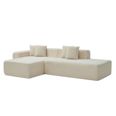 NicBex Upholstered Modular Sectional Sofa Modern L-Shaped Convertible Sectional Couch with 4 Pillows for Living Room,Apartment