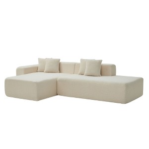NicBex Upholstered Modular Sectional Sofa Modern L-Shaped Convertible Sectional Couch with 4 Pillows for Living Room,Apartment - 1 of 4