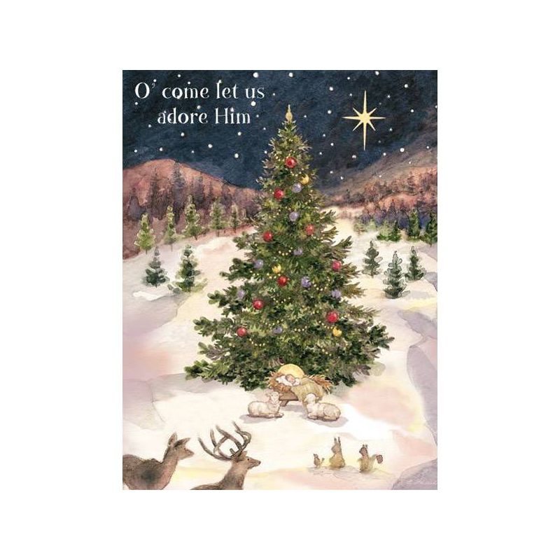 18ct Let Us Adore Him Holiday Boxed Cards, 1 of 4
