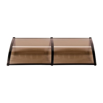MCombo Outdoor 40 x 80 Inch Polycarbonate Awning Patio Canopy Shade w/ Rain & Snow Protection and 44 Pound Capacity for Doors and Windows, Dark Brown