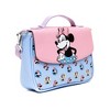Disney Vegan Leather Fold Over Cross Body Bag for Women, Minnie Mouse Winking Pose Pink and Polka Dot Poses Baby Blue - 2 of 4