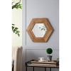 18.5inx 18.5inHexagon Mirror with Natural Wood Frame, Wall Decor for Living Room Bathroom Hallway, - 4 of 4