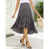 Garvee Maternity Dress Women's High Waist Floral Print Pleated Maxi Skirt Casual Flowy Swing A Line Long Skirts - 3 of 4