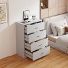 SKONYON 4 Drawer Wood Dresser Storage Cabinet Dresser for Bedroom Light Gray - 2 of 4