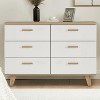 Resenkos Wood 6 Drawer Double Dresser for Bedroom, Chest of Drawers for Closet, Living Room, Hallway, Nursery, White&Rosewood - 3 of 4