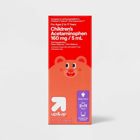 Children's Acetaminophen Pain Reliever & Fever Reducer Liquid - Grape - 4oz - up&up™ - image 1 of 4