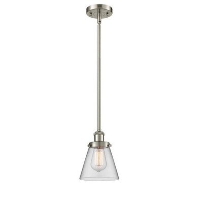 Cone - 1 Light Stem Hung Mini Pendant In Industrial Style-9 Inches Tall and 6 Inches Wide