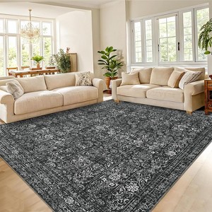 Coucheta Washable Area Rugs Stain Resistant Indoor Carpet Non Shedding Non Slip Low Pile Floor Cover for Office Nursery Playroom,Multi-Color & Size - 1 of 4