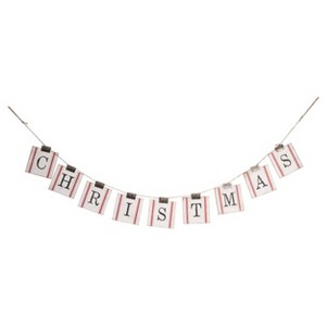 Transpac Rustic Christmas Hinge Garland MDF Metal Indoor Decoration Wood White Design for Tabletop Holiday Celebrations - 1 of 1