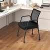 Tangkula 2 Pcs Office Guest Chairs on Wheels w/ Metal Frame & Armrests Mesh Back Office - 2 of 4