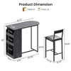 Bar Table and Chairs, Tall Kitchen Breakfast Nook with Stools/Dining Set for 2, Storage Shelves for Space-Saving, Pub table and Chairs Set with 2 set - 2 of 4
