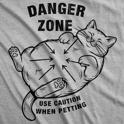 Мужские футболки Crazy Dog T-Shirts, Inc. Mens Funny T Shirts Danger Zone Use Caution When Petting Sarcastic Cat Tee For Men - Crazy Dog Men's T Shirt For Cat Lovers Light Grey XL — фото 2