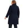 Agnes Orinda Women's Plus Size Peter Pan Collar Single Breasted with Pockets Long Winter Pea Coats - 4 of 4