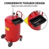 20 Gallon Waste Oil Drain Tank, Portable Air Operated Drainer with Adjustable Funnel Height, 15'' Premium Bowl, Wheels & Toolbox for Fluid Transfer - 4 of 4