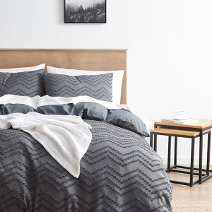 Nestl 3 Piece Tufted Boho Duvet Cover, Textured Duvet Cover Set with Zipper Closure - 1 of 4