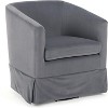 27.36" Swivel Accent Chair with Elastic Sponge Backrest Seat Cushion, 360¡ã Modern Upholstery Barrel Sofa Chairs for Bedroom/Living Room/Office - 4 of 4