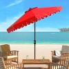 Venice Single Scallop 9Ft Crank Push Button Tilt Umbrella - PAT8010 - Safavieh - 2 of 4