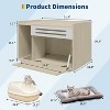 GustoWave Cat Litter Box Enclosure, Hidden Litter Box Cabinet with Flip-Down Door, Indoor Wooden Cat Washroom Storage Cabinet Bench - 2 of 4