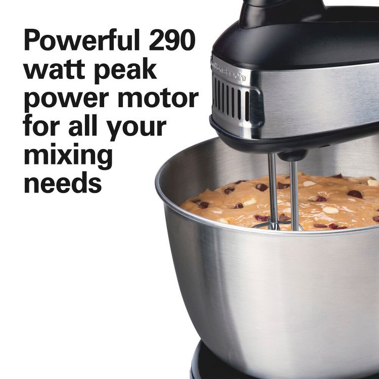 Hamilton Beach 4qt Hand/Stand Mixer 64640: 6-Speed Kitchen Mixer, Stainless Steel Bowl, Dishwasher-Safe Parts, 290W, 3 of 8
