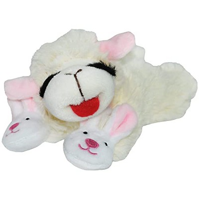 Multipet Lamb Chop Spring with Bunny Slippers Dog Toy Small