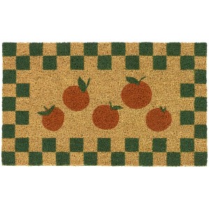 Balta Rugs 1'5"x2'5" Orange Citrus Checkerboard Natural Papilio Coir Doormat - 1 of 4