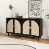 Sideboard Buffet Cabinet, Kitchen Pantry Storage Cabinet With Metal Semi-circle Handle, Built-in Adjustable Laminates - 2 of 4
