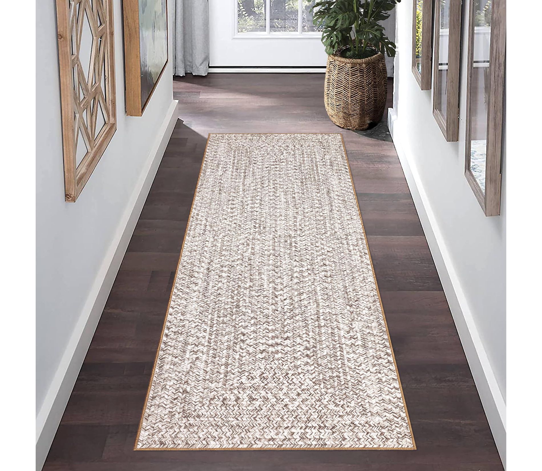 Modern Washable Area Rug, Soft Non-Slip Carpet for Living Room & Bedroom, Large Farmhouse Throw Rug, Non-Shedding, Stain Resistant (Multi)