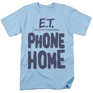 Et The Phone Home Adult T Shirt, Light Blue, Small - 1 of 4