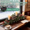 30" Christmas Table Centerpiece with 3 Candle Holders, Red Berries, Pine Cones and Steel Base Included - 2 of 4