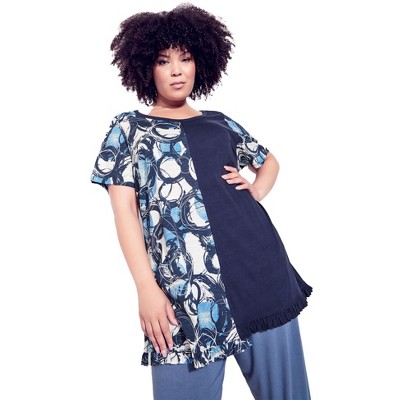 Avenue Women's Plus Size Mave Splice Tunic