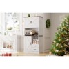 Modern Kitchen Pantry Cabinet with Microwave Stand, 71 Inch Tall Hutch Bar Cabinet with 2 Drawers, 3 Door Cabinets, Adjustable Shelves - 3 of 4