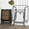 Outsunny 5 Pieces Wicker Patio Dining Set, Foldable Outdoor Table and Chairs with Umbrella Hole, Tempered Glass Table, Dark Brown - 2 of 4