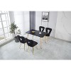 Vynxaria Modern chair(set of 2 ) with golden color iron tube legs, black soft cushions and comfortable backrest - 2 of 4