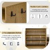 Gulches Livingroom Entryway Cabinet with Shoe Bench 4 Open Racks Adjustable Shelves Hooks Removable Cushion Wavy Slatted Door Natural - 4 of 4