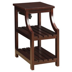 Wasaki End Table with USB Ports & Shelves - Acme Furniture: 2-Tier, Plug-In Storage - 1 of 4
