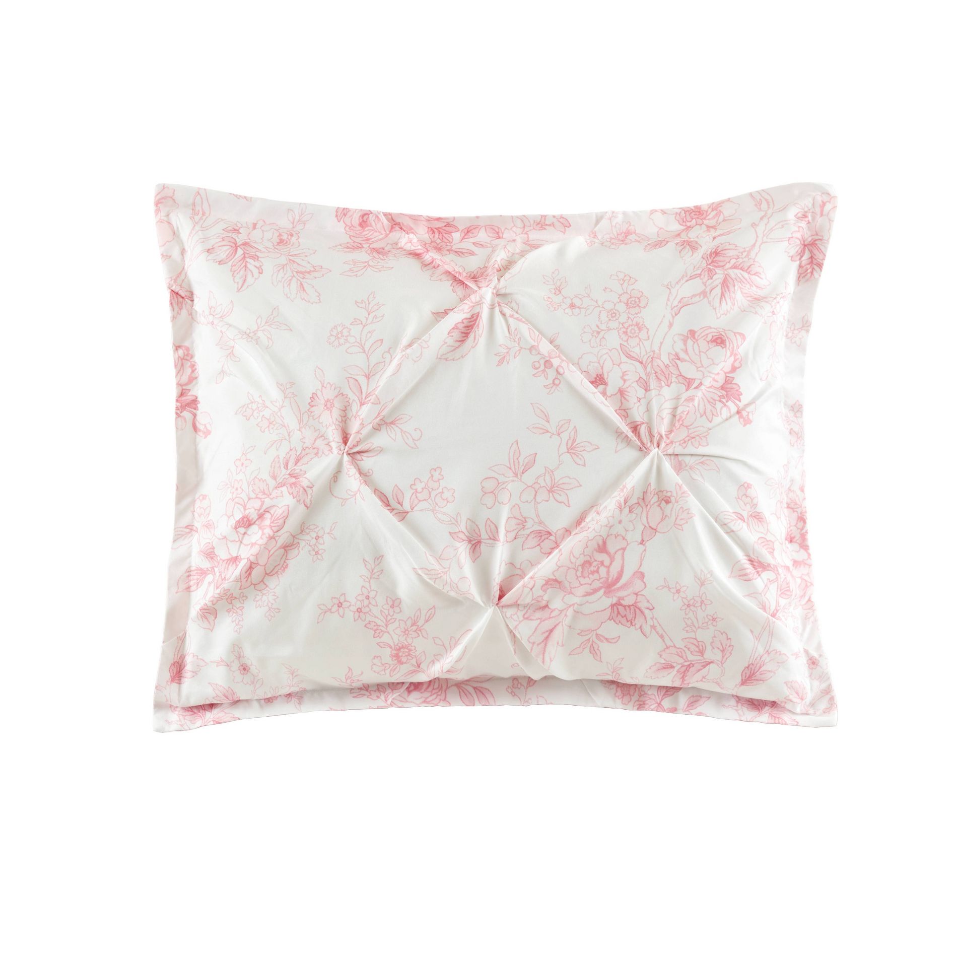 Armoire Collection Standard Toile Floral Pillow Sham Pink