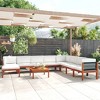 vidaXL 9 Piece Patio Lounge Set in Cream with Cushions - Weather-Resistant Acacia Wood Furniture for Patio, Garden, Living Room - 2 of 4