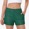 Anna-Kaci Women's Sequin Shorts Elastic Waist Sparkly Party Bottoms with Pockets - 3 of 4