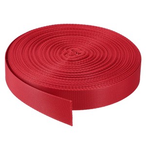 Unique Bargains Flexible Thick Outdoor Tight Weave Flat Nylon Webbing Strap Red - 1 of 3
