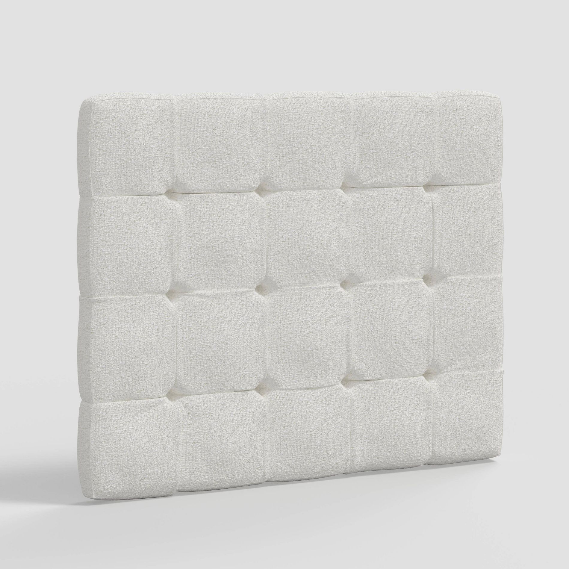 Twin Ryan Tufted Stick-on-the-Wall Dorm Headboard Classic Boucle Snow - Threshold™