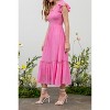 August Sky Women's Short Sleeve Smocked Midi Dress - 3 of 4