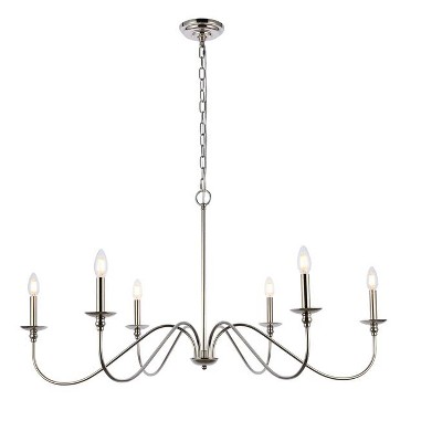 Elegant Lighting Rohan 42 inch chandelier in polished nickel
