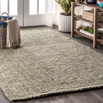 Para Hand Woven Chunky Jute With Fringe Area Rug - Jonathan Y : Target