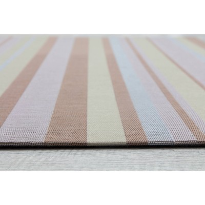 Avalon Blue and Brown Striped Office Chair Mat 36x48