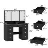 FUFU&GAGA LED Makeup Vanity with 9 Drawers Elegant Makeup Station - 4 of 4