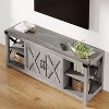 60 Inch X-Shape TV Stand for 65" TVs - Eco-Friendly P2 Media Console with Adjustable Shelves, Modern Entertainment Center for Living Room & Bedroom - 4 of 4