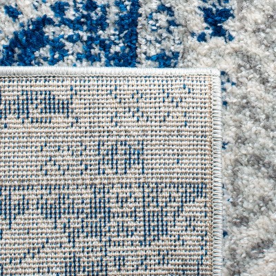 Chic Metro-Mod Silver/Navy Synthetic 8' x 10' Area Rug