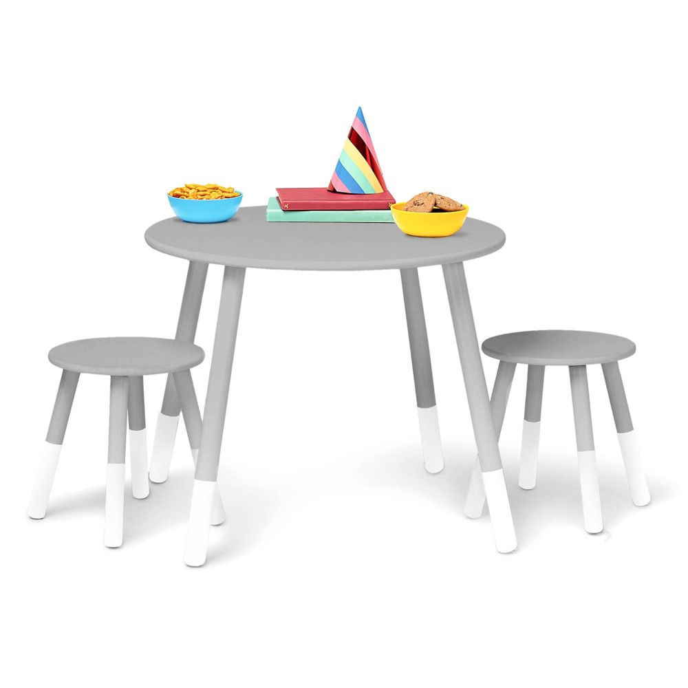 Photos - Other Furniture Scandi Kids' Table and Chair Set White/Gray - WildKin