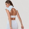 Anna-Kaci Active Women's Scallop Edge High Neck Cropped Top with Cap Sleeves and Open Back Detail - 4 of 4
